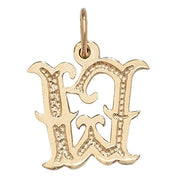 9K Yellow Gold Gothic Initial Pendant