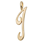 9K Yellow Gold Polished Script Initial Pendant