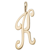 9K Yellow Gold Polished Script Initial Pendant