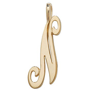 9K Yellow Gold Polished Script Initial Pendant