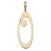 9K Yellow Gold Polished Script Initial Pendant