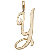 9K Yellow Gold Polished Script Initial Pendant