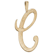9K Yellow Gold Barked Script Initial Pendant | Charmé