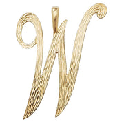 9K Yellow Gold Barked Script Initial Pendant