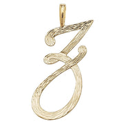 9K Yellow Gold Barked Script Initial Pendant | Charmé