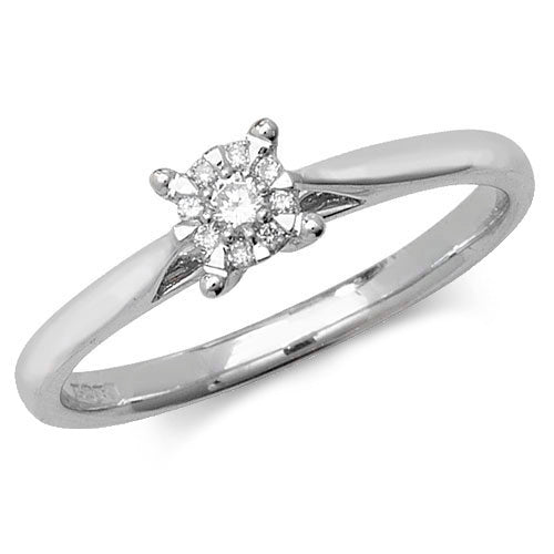 Diamond Ring in 9K White Gold