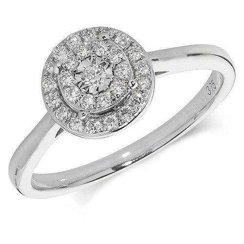 Diamond Ring in 9K White Gold