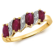 Ruby and Diamond Ring in 9K Gold