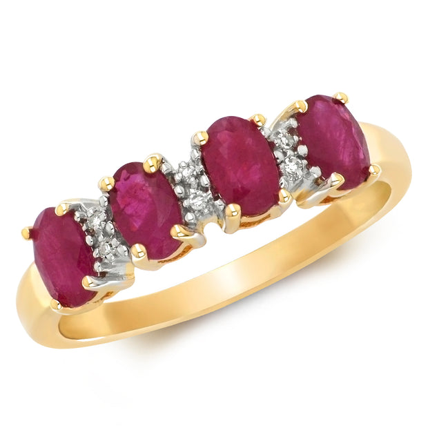 Ruby and Diamond Ring in 9K Gold