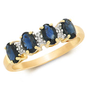 Sapphire and Diamond Ring in 9K Gold