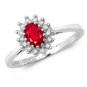Ruby and Diamond Ring in 9K White Gold