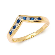 Sapphire and Diamond Ring in 9K Gold