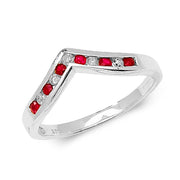 Ruby and Diamond Ring in 9K White Gold