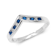 Sapphire and Diamond Ring in 9K White Gold