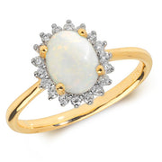 Opal and Diamond Ring in 9K Gold