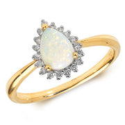 Opal and Diamond Ring in 9K Gold