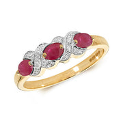 Ruby and Diamond Ring in 9K Gold