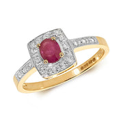 Ruby and Diamond Ring in 9K Gold