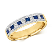 Sapphire & Diamond Ring in 9K Gold
