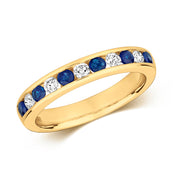 Sapphire and Diamond Ring in 9K Gold