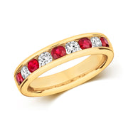 Ruby & Diamond Ring in 9K Gold