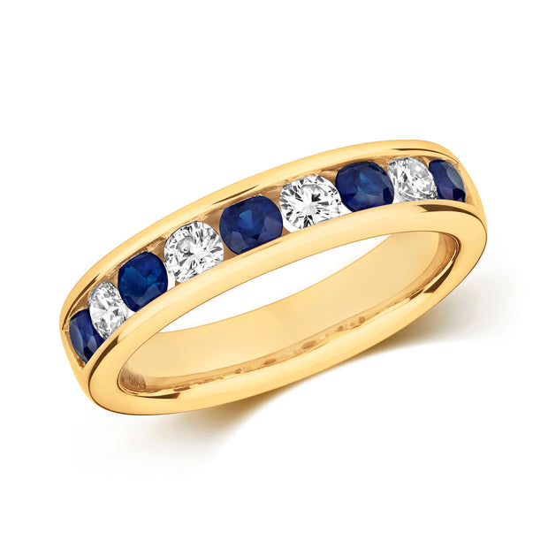 Sapphire and Diamond Ring in 9K Gold