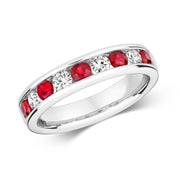 Ruby and Diamond Ring in 9K White Gold