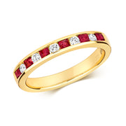 Ruby & Diamond Ring in 9K Gold