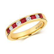 Ruby & Diamond Ring in 9K Gold