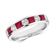 Ruby and Diamond Ring in 9K White Gold