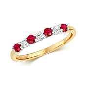 Ruby & Diamond Ring in 9K Gold