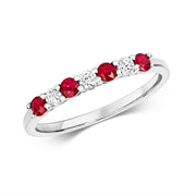 Ruby and Diamond Ring in 9K White Gold