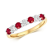 Ruby & Diamond Ring in 9K Gold