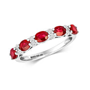 Ruby and Diamond Ring in 9K White Gold