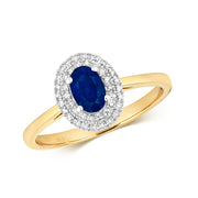 Sapphire and Diamond Ring in 9K Gold