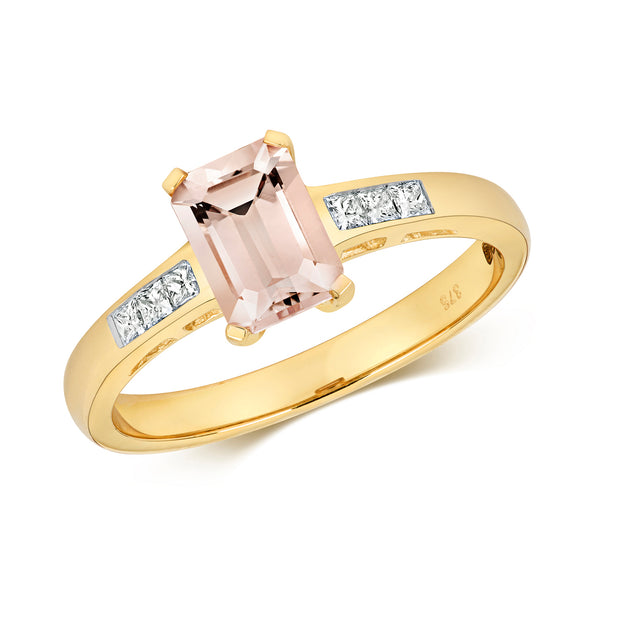 Morganite Ring in 9K Gold