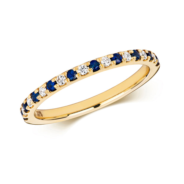 Diamond and Sapphire Ring in 9K Gold