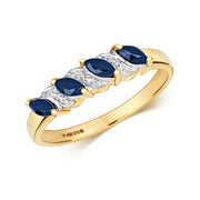 Sapphire and Diamond Ring in 9K Gold