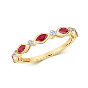 Ruby and Diamond Ring in 9K Gold