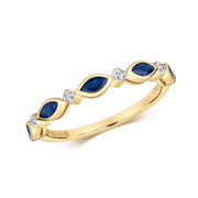 Diamond & Sapphire Ring in 9K White Gold