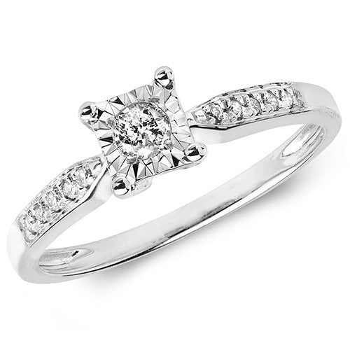 Diamond Ring in 9K White Gold