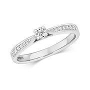Diamond Ring in 9K White Gold