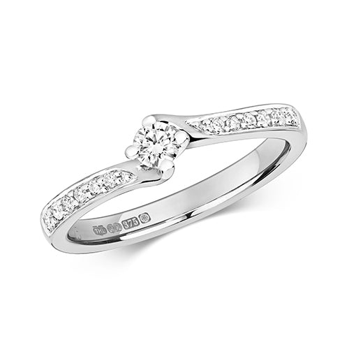 Diamond Ring in 9K White Gold