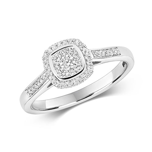 Diamond Ring in 9K White Gold