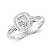 Diamond Ring in 9K White Gold