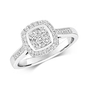 Diamond Ring in 9K White Gold