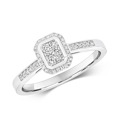 Diamond Ring in 9K White Gold