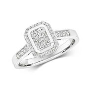 Diamond Ring in 9K White Gold
