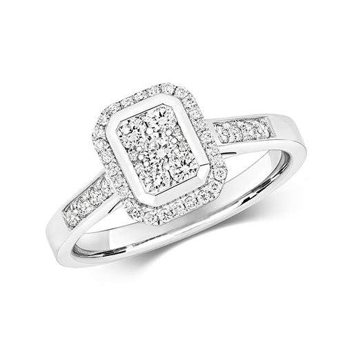 Diamond Ring in 9K White Gold