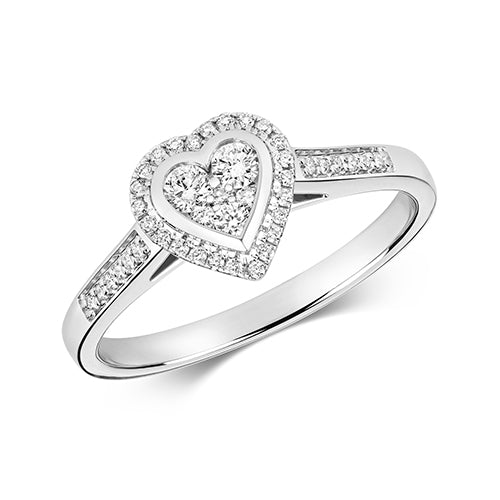 Diamond Ring in 9K White Gold